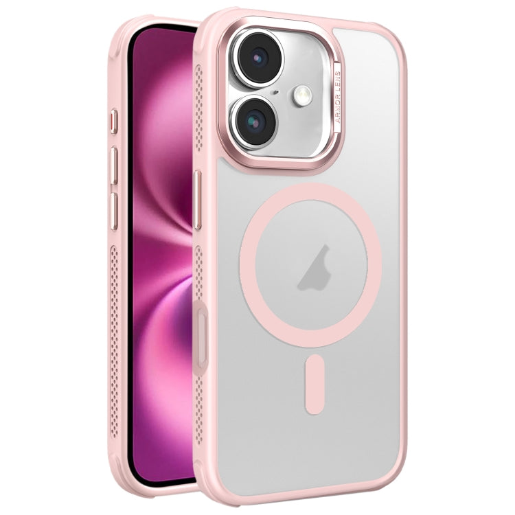 Hardware Side Cooling Skin Feel Frosted Metal Lens Frame MagSafe Phone Case, For iPhone 16 Pro Max, For iPhone 16 Pro, For iPhone 16 Plus, For iPhone 16