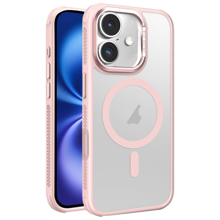 Hardware Side Cooling Skin Feel Frosted Metal Lens Frame MagSafe Phone Case, For iPhone 16 Pro Max, For iPhone 16 Pro, For iPhone 16 Plus, For iPhone 16