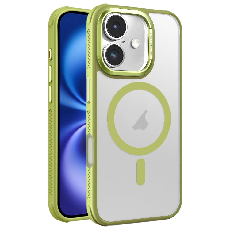 Hardware Side Cooling Skin Feel Frosted Metal Lens Frame MagSafe Phone Case, For iPhone 16 Pro Max, For iPhone 16 Pro, For iPhone 16 Plus, For iPhone 16