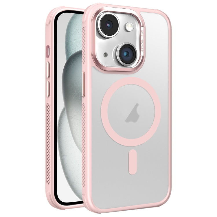 Hardware Side Cooling Skin Feel Frosted Metal Lens Frame MagSafe Phone Case, For iPhone 15 Pro Max, For iPhone 15 Pro, For iPhone 15 Plus, For iPhone 15