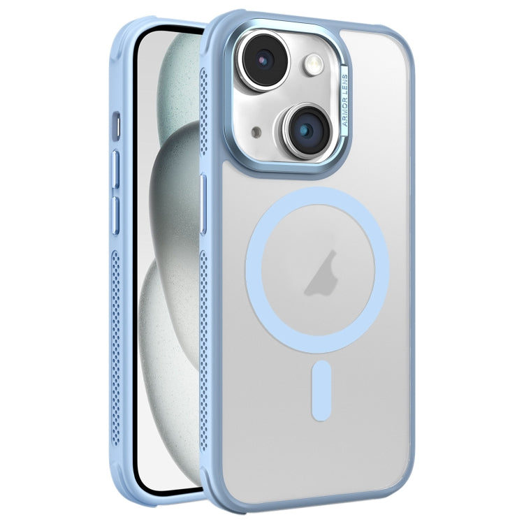 Hardware Side Cooling Skin Feel Frosted Metal Lens Frame MagSafe Phone Case, For iPhone 15 Pro Max, For iPhone 15 Pro, For iPhone 15 Plus, For iPhone 15