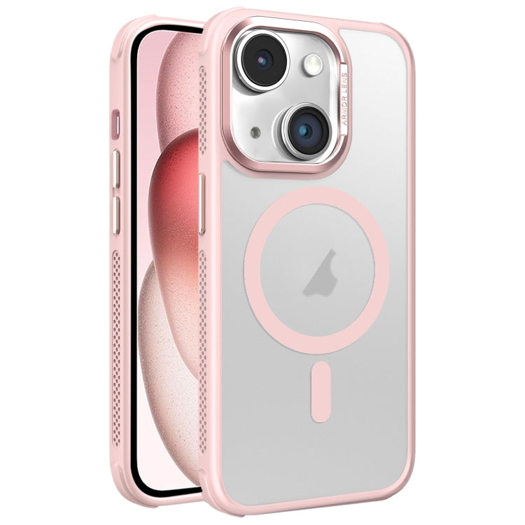 Hardware Side Cooling Skin Feel Frosted Metal Lens Frame MagSafe Phone Case, For iPhone 15 Pro Max, For iPhone 15 Pro, For iPhone 15 Plus, For iPhone 15