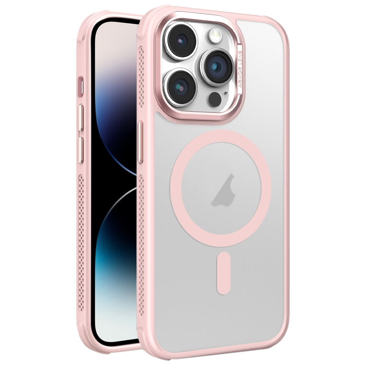 Hardware Side Cooling Skin Feel Frosted Metal Lens Frame MagSafe Phone Case, For iPhone 14 Plus, For iPhone 14, For iPhone 14 Pro, For iPhone 14 Pro Max