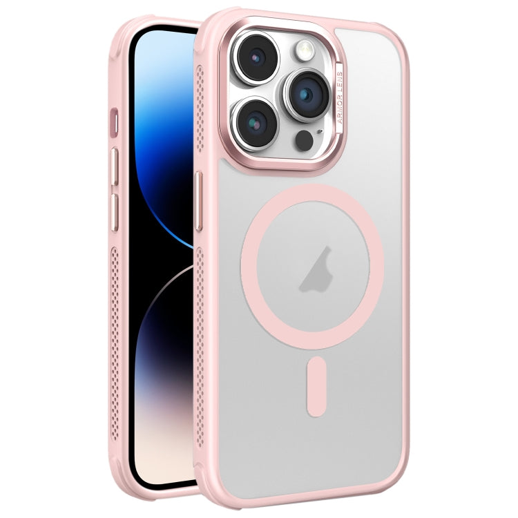 Hardware Side Cooling Skin Feel Frosted Metal Lens Frame MagSafe Phone Case, For iPhone 14 Plus, For iPhone 14, For iPhone 14 Pro, For iPhone 14 Pro Max