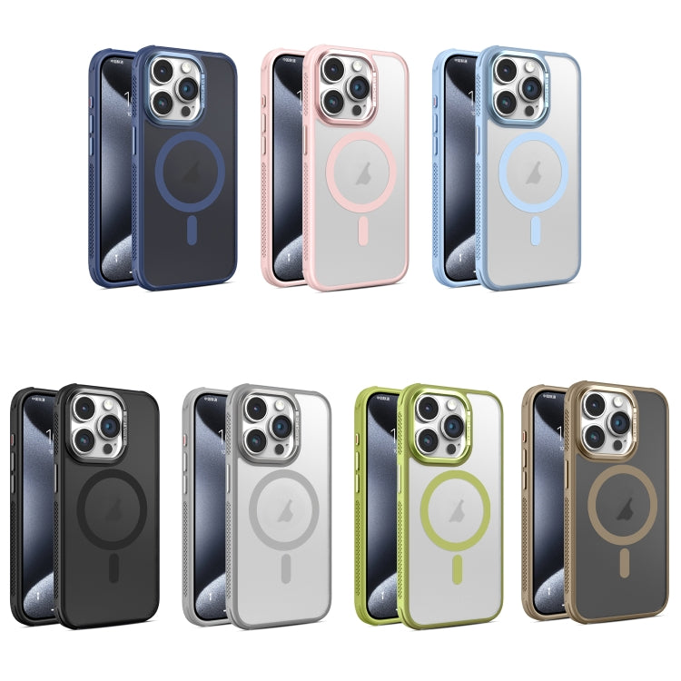 Hardware Side Cooling Skin Feel Frosted Metal Lens Frame MagSafe Phone Case, For iPhone 15 Pro Max, For iPhone 15 Pro, For iPhone 15 Plus, For iPhone 15