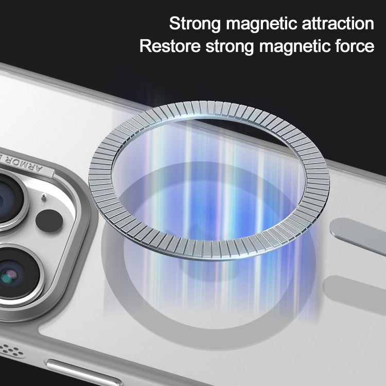 Hardware Side Cooling Skin Feel Frosted Metal Lens Frame MagSafe Phone Case, For iPhone 15 Pro Max, For iPhone 15 Pro, For iPhone 15 Plus, For iPhone 15