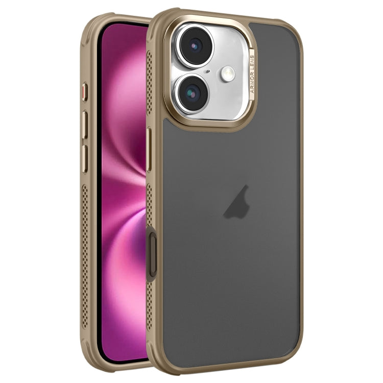 Hardware Side Cooling Skin Feel Frosted Metal Lens Frame Phone Case, For iPhone 16 Pro Max, For iPhone 16 Pro, For iPhone 16 Plus, For iPhone 16