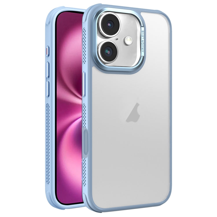 Hardware Side Cooling Skin Feel Frosted Metal Lens Frame Phone Case, For iPhone 16 Pro Max, For iPhone 16 Pro, For iPhone 16 Plus, For iPhone 16