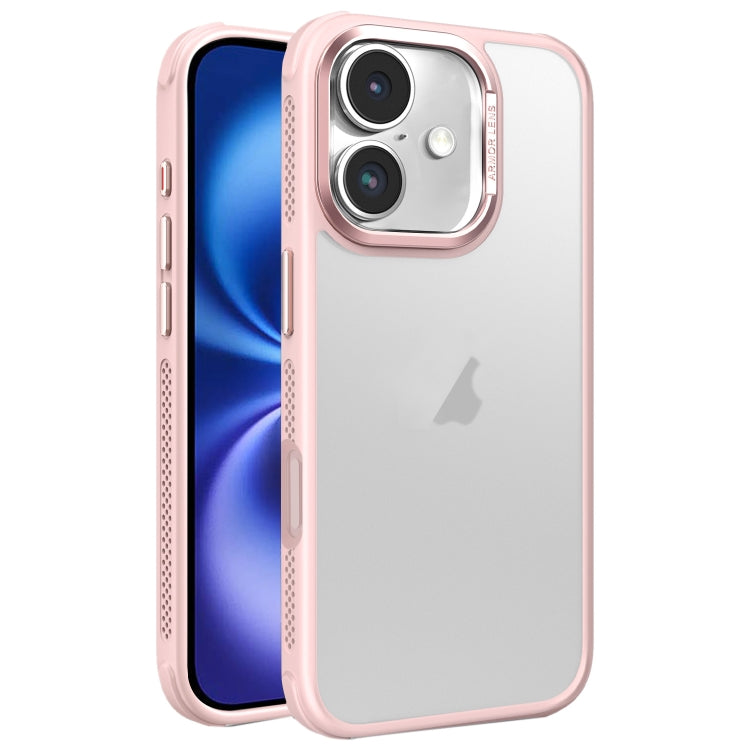 Hardware Side Cooling Skin Feel Frosted Metal Lens Frame Phone Case, For iPhone 16 Pro Max, For iPhone 16 Pro, For iPhone 16 Plus, For iPhone 16