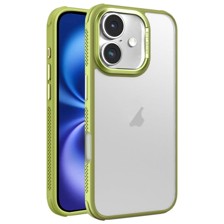 Hardware Side Cooling Skin Feel Frosted Metal Lens Frame Phone Case, For iPhone 16 Pro Max, For iPhone 16 Pro, For iPhone 16 Plus, For iPhone 16