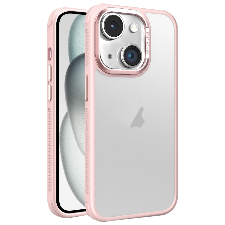 Hardware Side Cooling Skin Feel Frosted Metal Lens Frame Phone Case, For iPhone 15 Pro Max, For iPhone 15 Pro, For iPhone 15 Plus, For iPhone 15