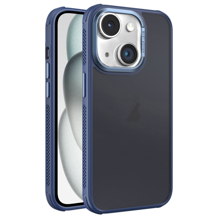 Hardware Side Cooling Skin Feel Frosted Metal Lens Frame Phone Case, For iPhone 15 Pro Max, For iPhone 15 Pro, For iPhone 15 Plus, For iPhone 15