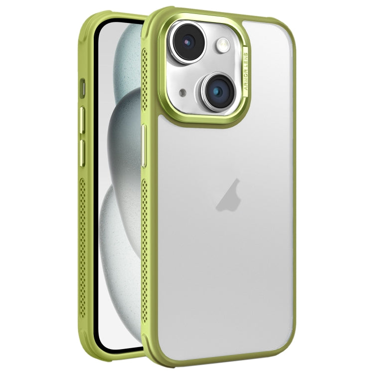 Hardware Side Cooling Skin Feel Frosted Metal Lens Frame Phone Case, For iPhone 15 Pro Max, For iPhone 15 Pro, For iPhone 15 Plus, For iPhone 15