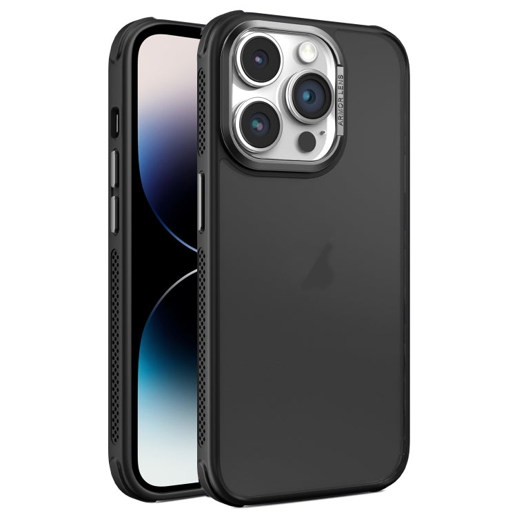 Hardware Side Cooling Skin Feel Frosted Metal Lens Frame Phone Case, For iPhone 14 Plus, For iPhone 14, For iPhone 14 Pro, For iPhone 14 Pro Max