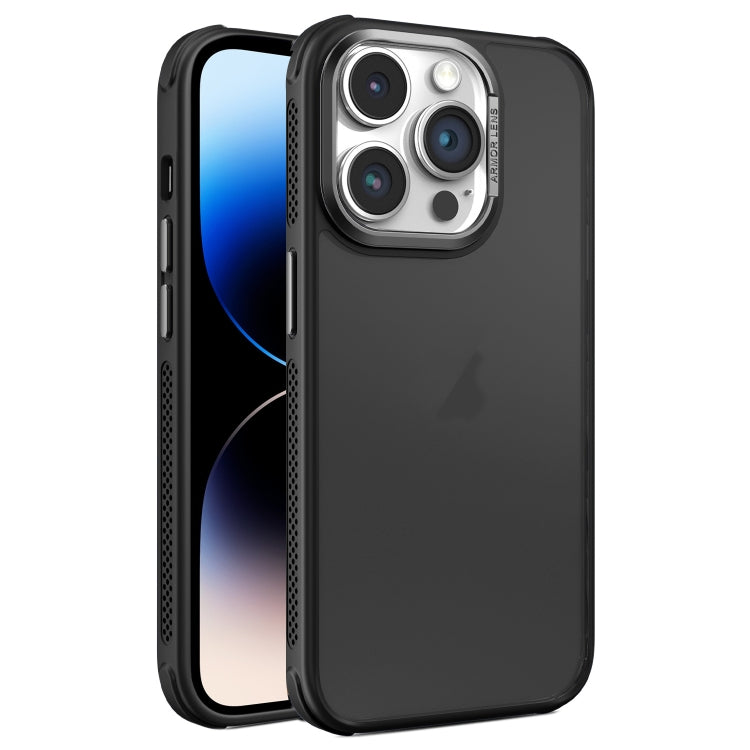 Hardware Side Cooling Skin Feel Frosted Metal Lens Frame Phone Case, For iPhone 14 Plus, For iPhone 14, For iPhone 14 Pro, For iPhone 14 Pro Max