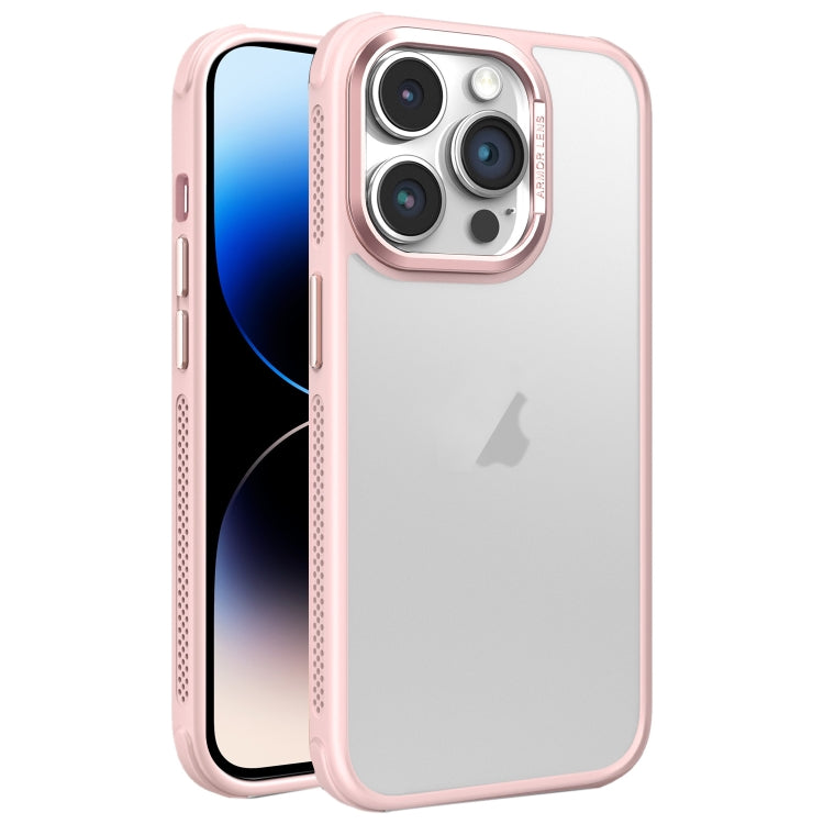 Hardware Side Cooling Skin Feel Frosted Metal Lens Frame Phone Case, For iPhone 14 Plus, For iPhone 14, For iPhone 14 Pro, For iPhone 14 Pro Max