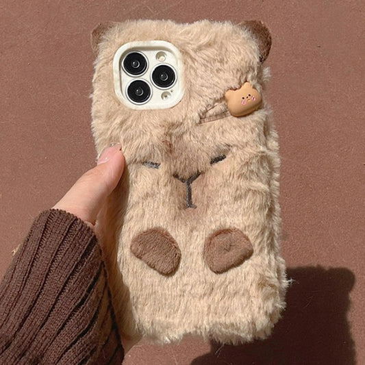 3D Capybara Plush Full Coverage Phone Case, For iPhone 16 Pro Max, For iPhone 16 Pro, For iPhone 16 Plus, For iPhone 16, For iPhone 15 Pro Max, For iPhone 15 Pro, For iPhone 15 Plus, For iPhone 15, For iPhone 14 Plus, For iPhone 14, For iPhone 14 Pro