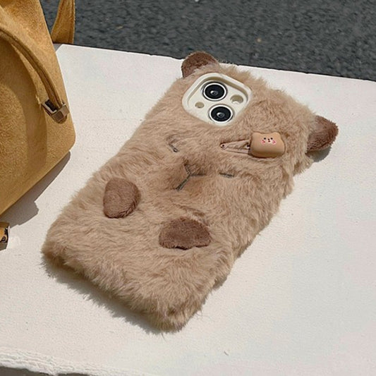 3D Capybara Plush Full Coverage Phone Case, For iPhone 16 Pro Max, For iPhone 16 Pro, For iPhone 16 Plus, For iPhone 16, For iPhone 15 Pro Max, For iPhone 15 Pro, For iPhone 15 Plus, For iPhone 15, For iPhone 14 Plus, For iPhone 14, For iPhone 14 Pro