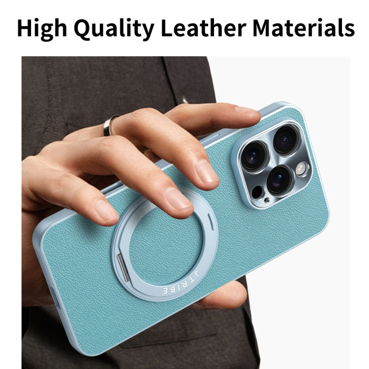 Plain Leather MagSafe Holder Phone Case, For iPhone 16 Pro Max, For iPhone 16 Pro, For iPhone 16