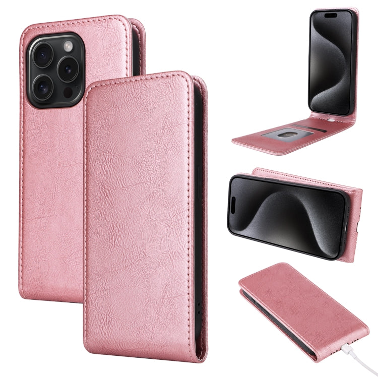 Magnetic Vertical Flip Leather Phone Case, For iPhone 16e, For iPhone 16 Pro Max, For iPhone 16 Pro, For iPhone 16 Plus, For iPhone 16, For iPhone 15 Pro, For iPhone 15 Plus, For iPhone 15