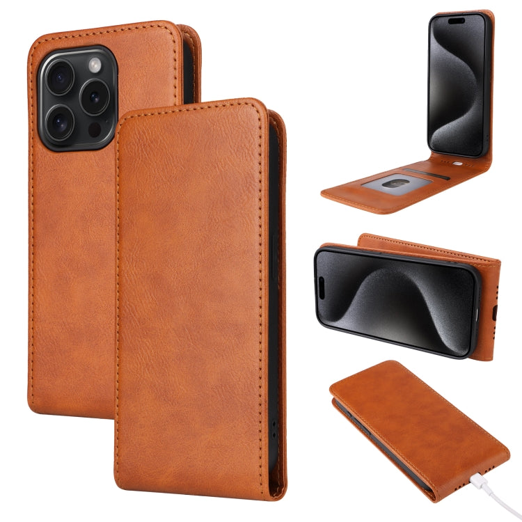 Magnetic Vertical Flip Leather Phone Case, For iPhone 16e, For iPhone 16 Pro Max, For iPhone 16 Pro, For iPhone 16 Plus, For iPhone 16, For iPhone 15 Pro, For iPhone 15 Plus, For iPhone 15