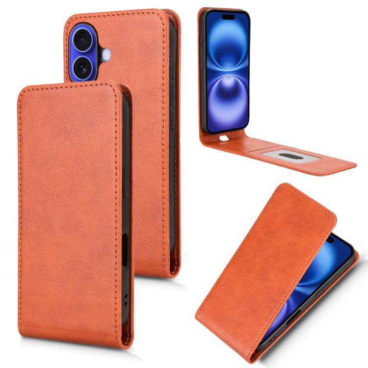 Magnetic Vertical Flip Leather Phone Case, For iPhone 16e, For iPhone 16 Pro Max, For iPhone 16 Pro, For iPhone 16 Plus, For iPhone 16, For iPhone 15 Pro, For iPhone 15 Plus, For iPhone 15