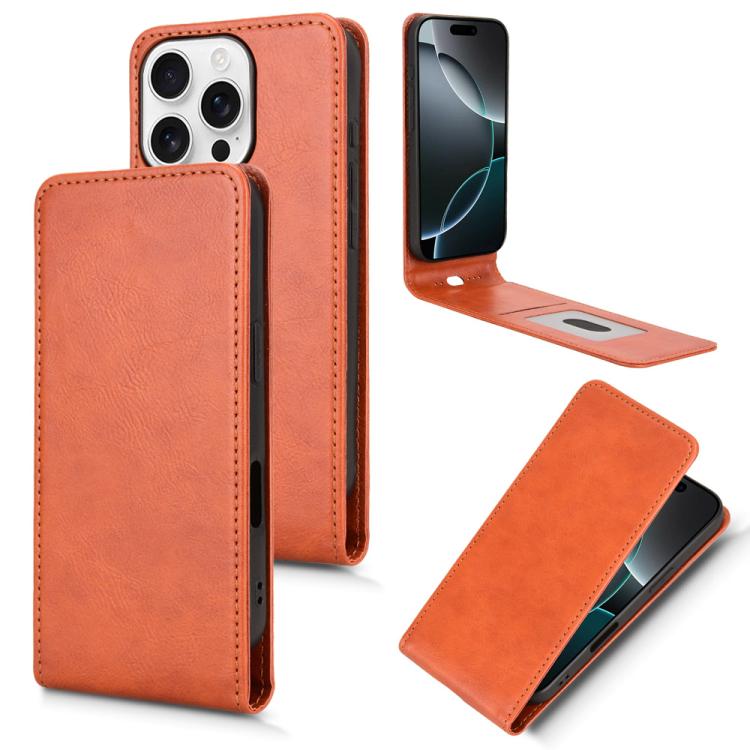 Magnetic Vertical Flip Leather Phone Case, For iPhone 16e, For iPhone 16 Pro Max, For iPhone 16 Pro, For iPhone 16 Plus, For iPhone 16, For iPhone 15 Pro, For iPhone 15 Plus, For iPhone 15