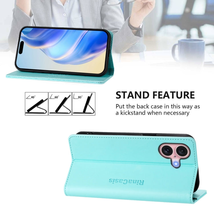 RC01 Dual-Folded Magnetic Suction RFID Leather Phone Case, For iPhone 16 Plus, For iPhone 16, For iPhone 15 Pro Max, For iPhone 15 Pro