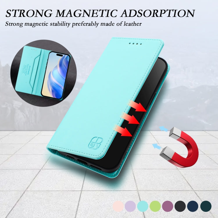 RC01 Dual-Folded Magnetic Suction RFID Leather Phone Case, For iPhone 16 Plus, For iPhone 16, For iPhone 15 Pro Max, For iPhone 15 Pro