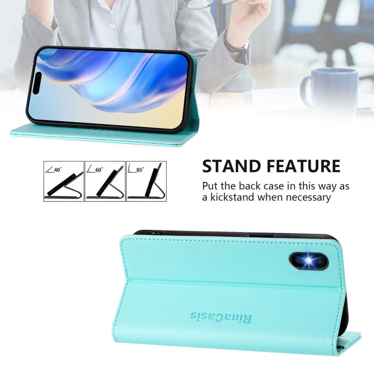 RC01 Dual-Folded Magnetic Suction RFID Leather Phone Case, For iPhone X / XS, For iPhone XR, For iPhone XS Max, For iPhone 7 Plus / 8 Plus