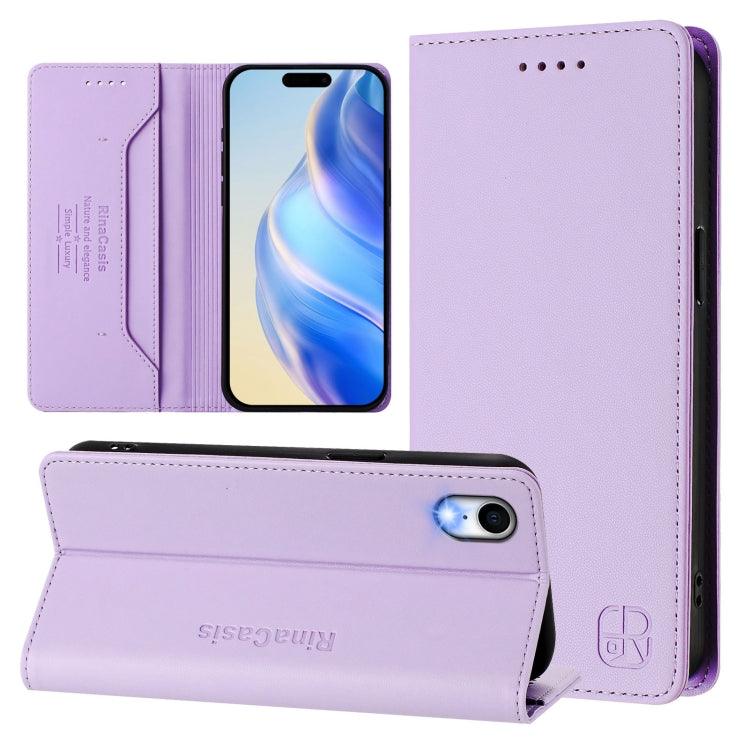 RC01 Dual-Folded Magnetic Suction RFID Leather Phone Case, For iPhone X / XS, For iPhone XR, For iPhone XS Max, For iPhone 7 Plus / 8 Plus