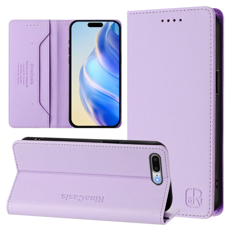 RC01 Dual-Folded Magnetic Suction RFID Leather Phone Case, For iPhone X / XS, For iPhone XR, For iPhone XS Max, For iPhone 7 Plus / 8 Plus