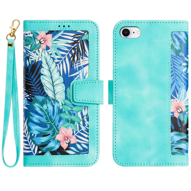 Floral Pattern Leather Phone Case with Lanyard, For iPhone 16 Pro Max, For iPhone 16 Pro, For iPhone 16 Plus, For iPhone 16, iPhone 16e