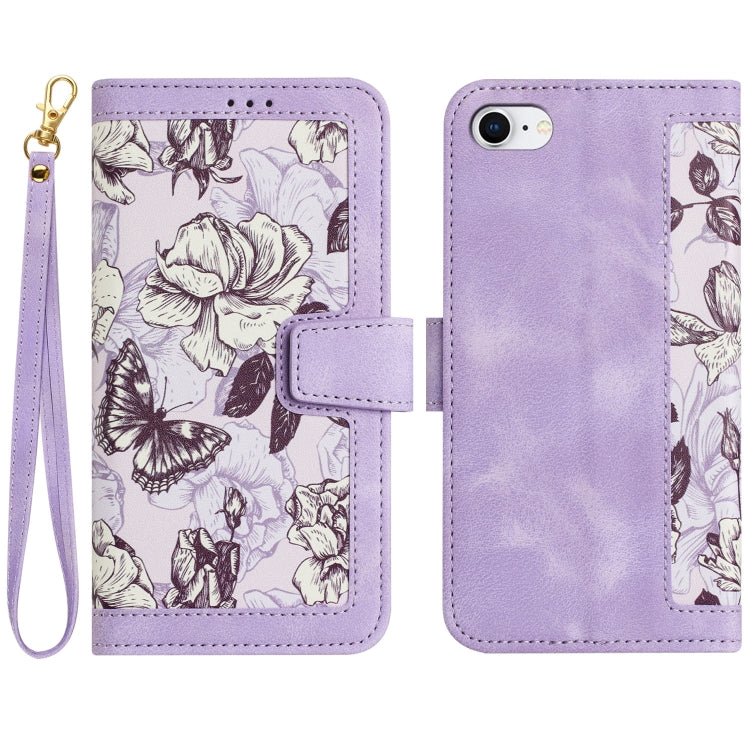 Floral Pattern Leather Phone Case with Lanyard, For iPhone 16 Pro Max, For iPhone 16 Pro, For iPhone 16 Plus, For iPhone 16, iPhone 16e