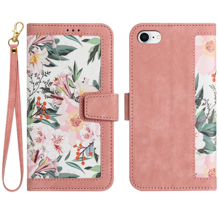 Floral Pattern Leather Phone Case with Lanyard, For iPhone 16 Pro Max, For iPhone 16 Pro, For iPhone 16 Plus, For iPhone 16, iPhone 16e