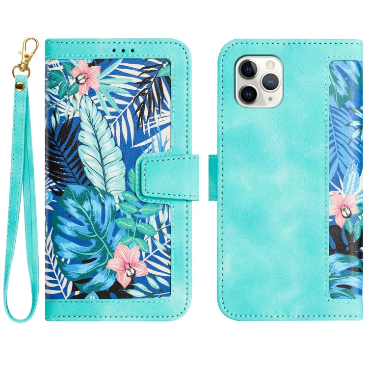 Floral Pattern Leather Phone Case with Lanyard, For iPhone 12 mini, For iPhone 11 Pro Max, For iPhone 11, For iPhone 11 Pro, For iPhone XS / X