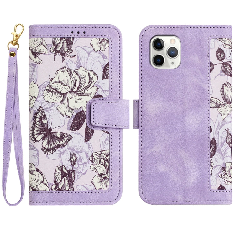 Floral Pattern Leather Phone Case with Lanyard, For iPhone 12 mini, For iPhone 11 Pro Max, For iPhone 11, For iPhone 11 Pro, For iPhone XS / X