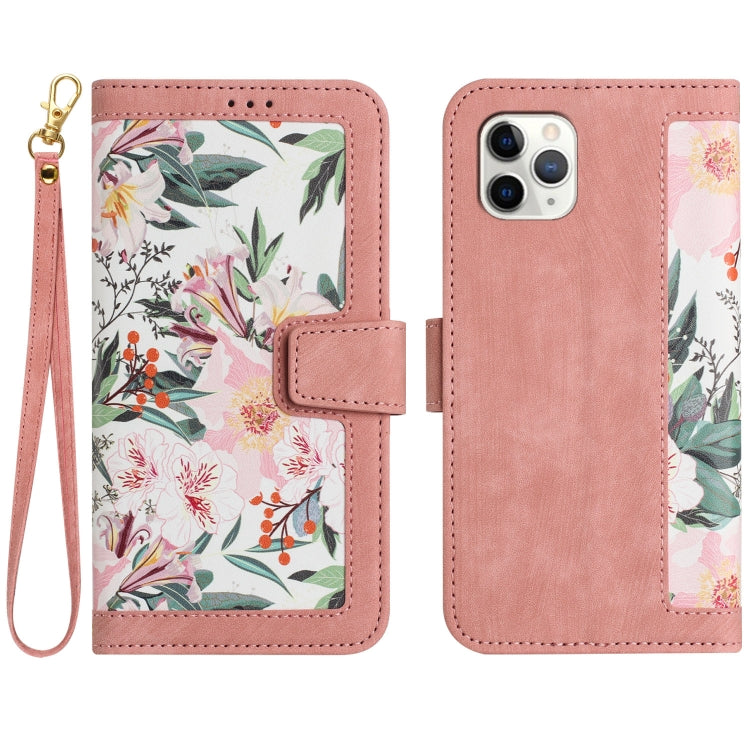 Floral Pattern Leather Phone Case with Lanyard, For iPhone 12 mini, For iPhone 11 Pro Max, For iPhone 11, For iPhone 11 Pro, For iPhone XS / X