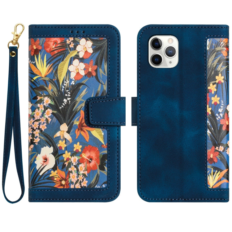 Floral Pattern Leather Phone Case with Lanyard, For iPhone 12 mini, For iPhone 11 Pro Max, For iPhone 11, For iPhone 11 Pro, For iPhone XS / X