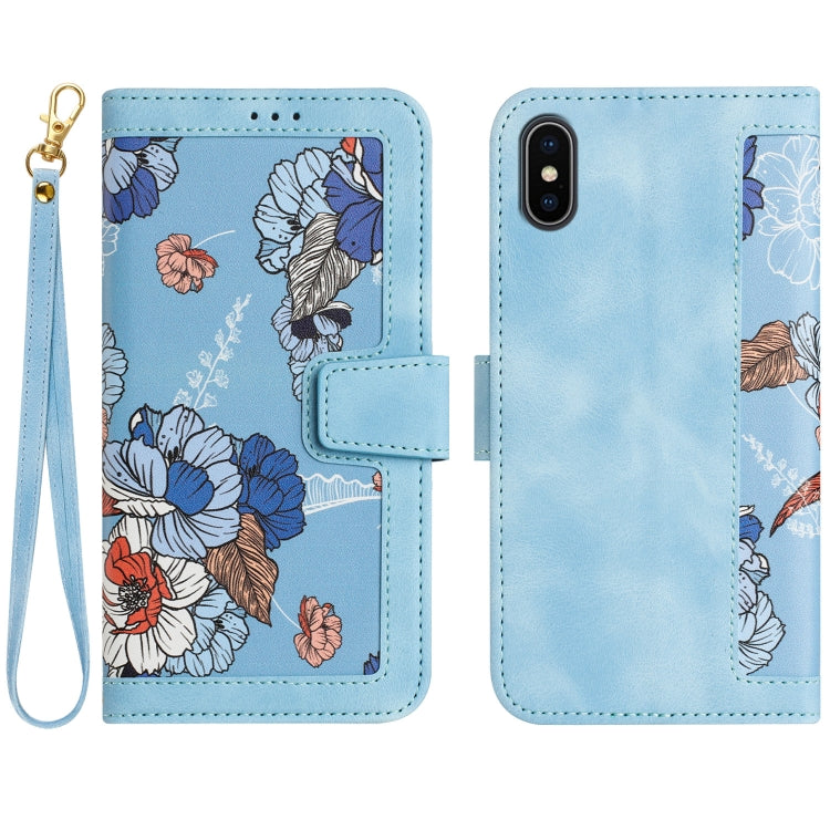 Floral Pattern Leather Phone Case with Lanyard, For iPhone 12 mini, For iPhone 11 Pro Max, For iPhone 11, For iPhone 11 Pro, For iPhone XS / X