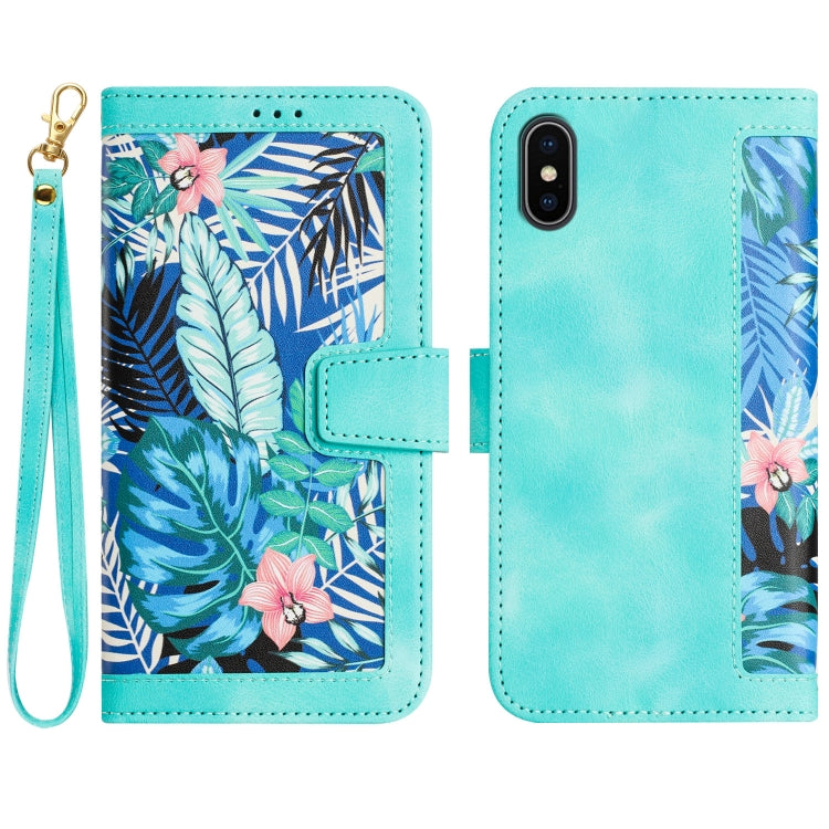 Floral Pattern Leather Phone Case with Lanyard, For iPhone 12 mini, For iPhone 11 Pro Max, For iPhone 11, For iPhone 11 Pro, For iPhone XS / X