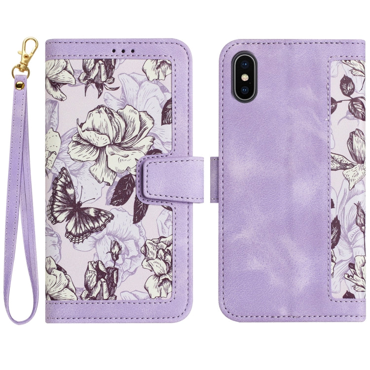 Floral Pattern Leather Phone Case with Lanyard, For iPhone 12 mini, For iPhone 11 Pro Max, For iPhone 11, For iPhone 11 Pro, For iPhone XS / X