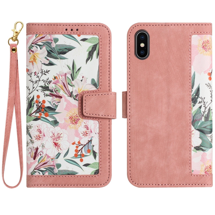 Floral Pattern Leather Phone Case with Lanyard, For iPhone 12 mini, For iPhone 11 Pro Max, For iPhone 11, For iPhone 11 Pro, For iPhone XS / X