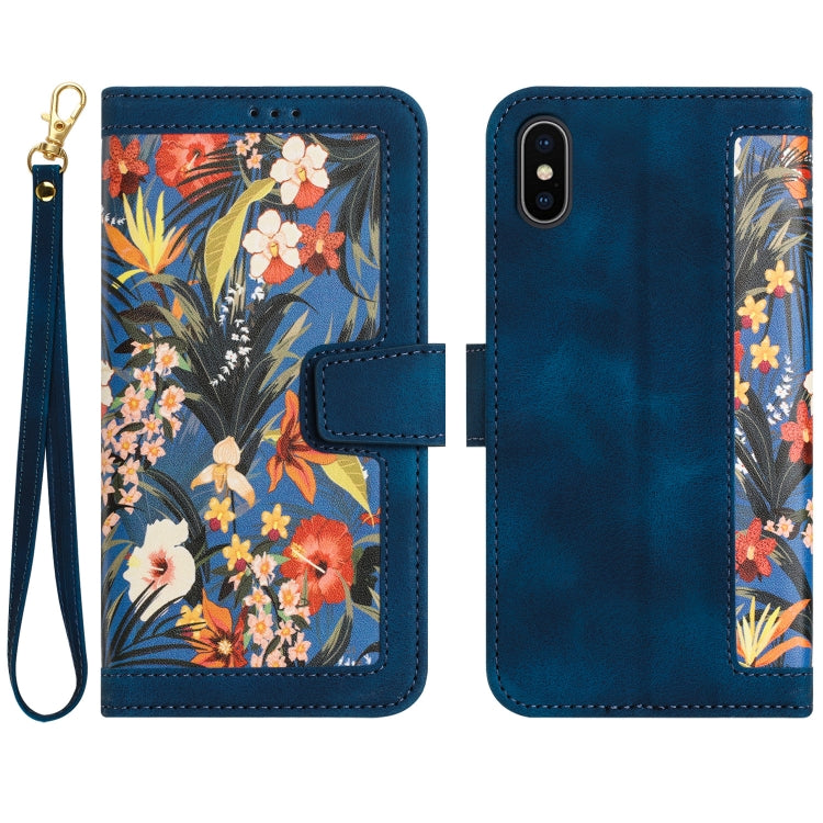 Floral Pattern Leather Phone Case with Lanyard, For iPhone 12 mini, For iPhone 11 Pro Max, For iPhone 11, For iPhone 11 Pro, For iPhone XS / X