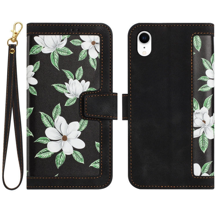 Floral Pattern Leather Phone Case with Lanyard, For iPhone XR, For iPhone XS Max, For iPhone 8 Plus / 7 Plus