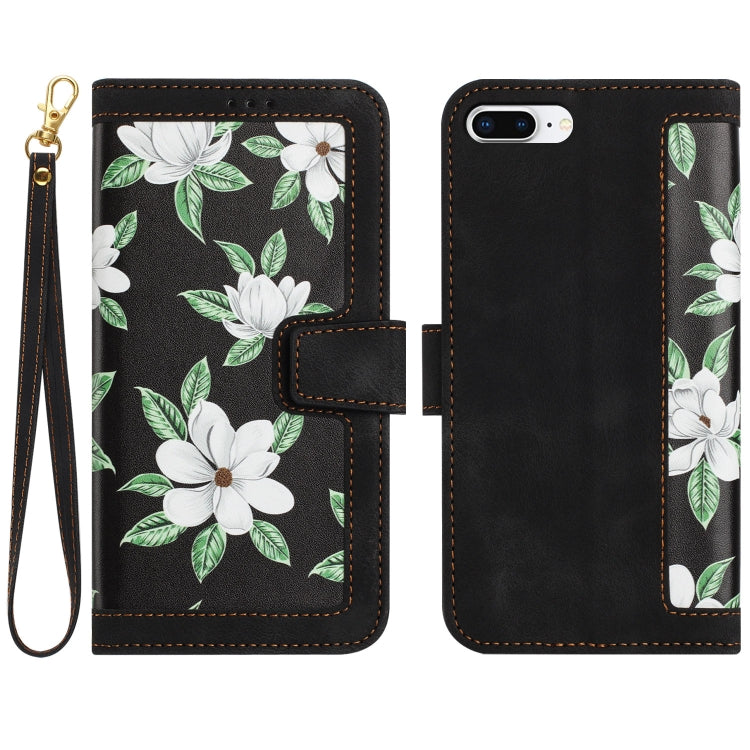 Floral Pattern Leather Phone Case with Lanyard, For iPhone XR, For iPhone XS Max, For iPhone 8 Plus / 7 Plus