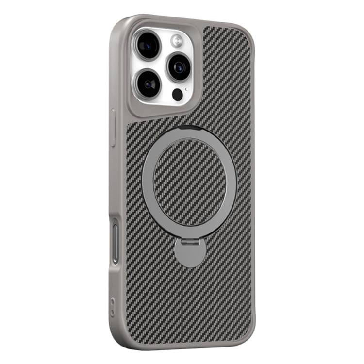 Carbon Fiber Texture 360 MagSafe Holder Phone Case, For iPhone 16 Pro Max, For iPhone 16 Pro, For iPhone 16 Plus, For iPhone 16, For iPhone 15 Pro Max, For iPhone 15 Pro, For iPhone 15 Plus / 14 Plus, For iPhone 15