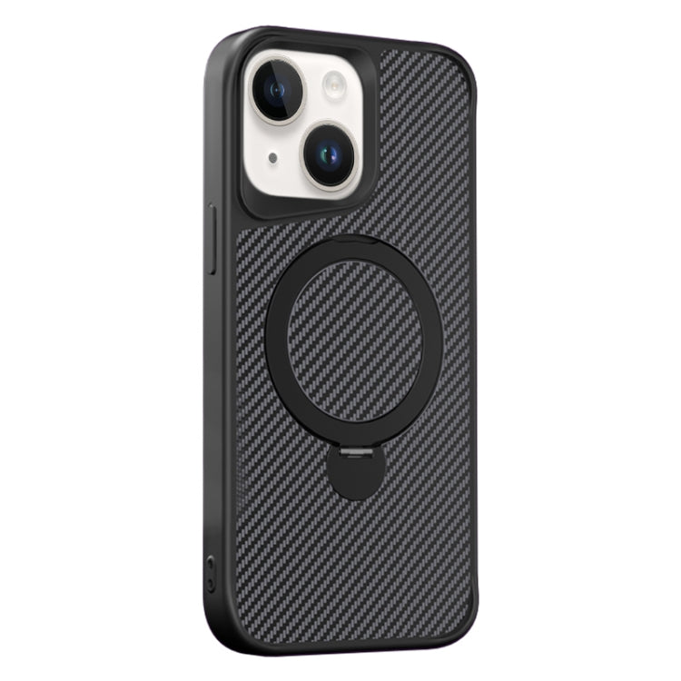 Carbon Fiber Texture 360 MagSafe Holder Phone Case, For iPhone 16 Pro Max, For iPhone 16 Pro, For iPhone 16 Plus, For iPhone 16, For iPhone 15 Pro Max, For iPhone 15 Pro, For iPhone 15 Plus / 14 Plus, For iPhone 15