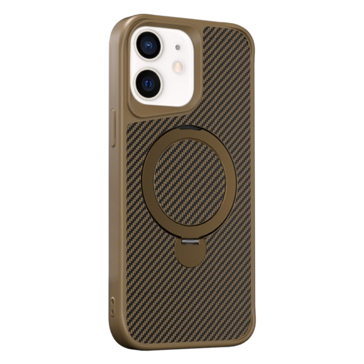 Carbon Fiber Texture 360 MagSafe Holder Phone Case, For iPhone 11, For iPhone 11 Pro