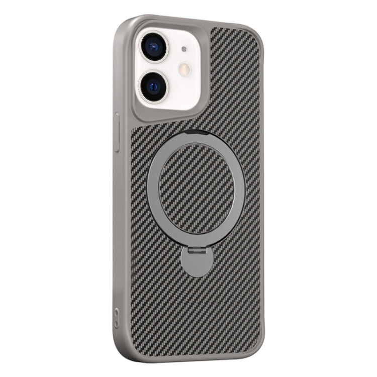 Carbon Fiber Texture 360 MagSafe Holder Phone Case, For iPhone 11, For iPhone 11 Pro